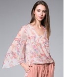 Flowers Printed silk Chiffon top